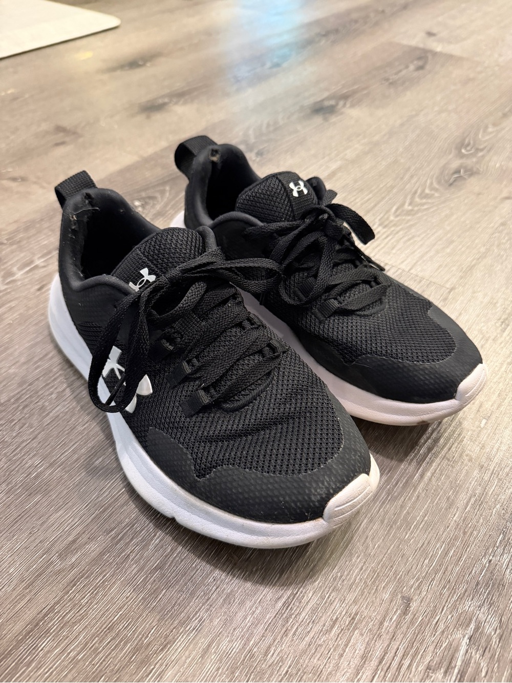 Under Armour Black and White Lightweight Sneakers